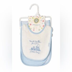 Little Me Light Blue Bib and Burp Set